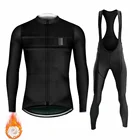 Новинка 2022, Зимняя Теплая Флисовая одежда для велоспорта, мужской костюм из Джерси, одежда для езды на велосипеде и горном велосипеде, комплект брюк с нагрудником, одежда для велоспорта