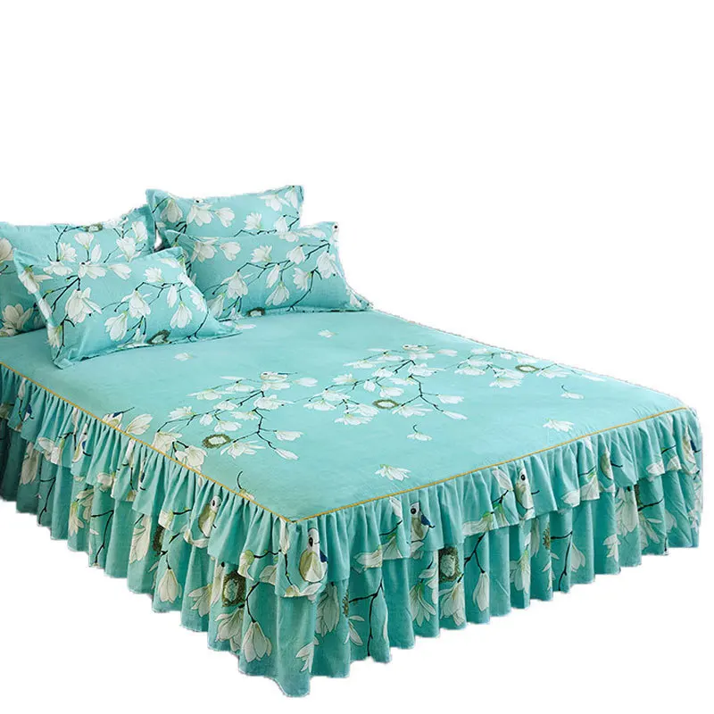 Четырехсекционная постельная юбка четырехсекционная матовая утолщенная теплая