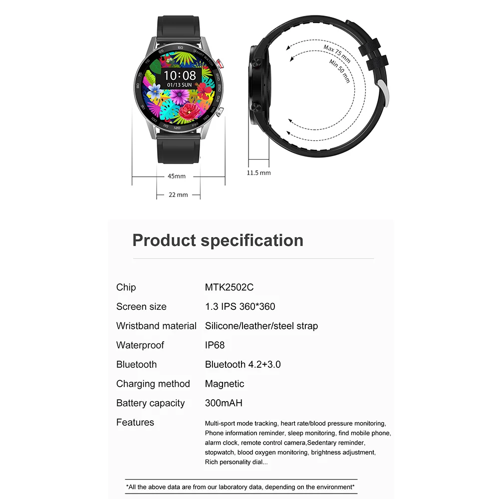 

DT95 Smart Watch Bluetooth Call IP68 Full Touch Multi-Sport Mode Smart Watch ECG Heat Rate Monitor Smartwatch Business Sports