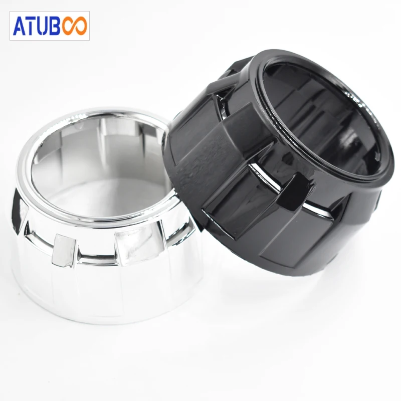 

2.5 Inch Hid Projector Lens Shroud Black Silver Shell Mask Auto Motorcycle Headlight Retrofit Lenses Light Casing Cover