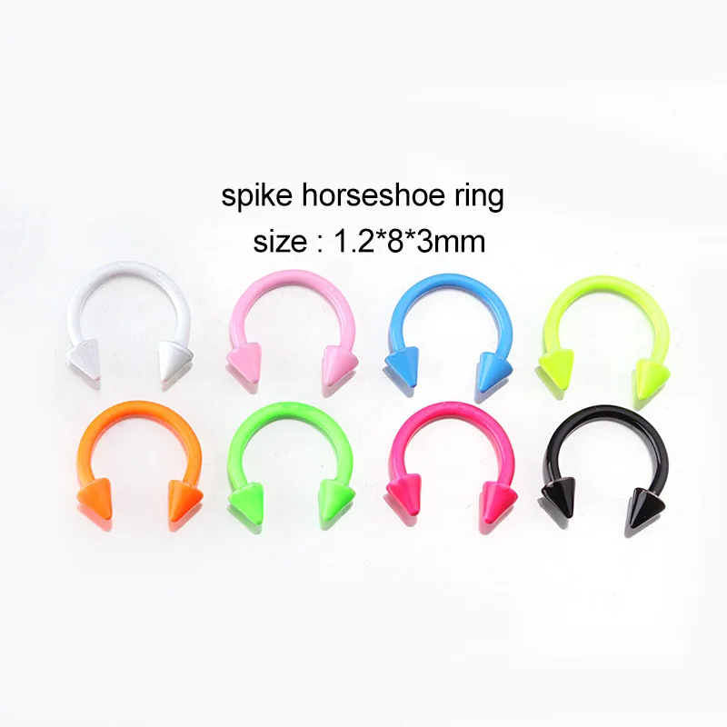 8PCS 8 шт./10 шт./лот из нержавеющей стали Нос Кольца в нос шарики циркулярные подковы штанги кольцо пирсинг ювелирные изделия - Окраска металла: 8PCS