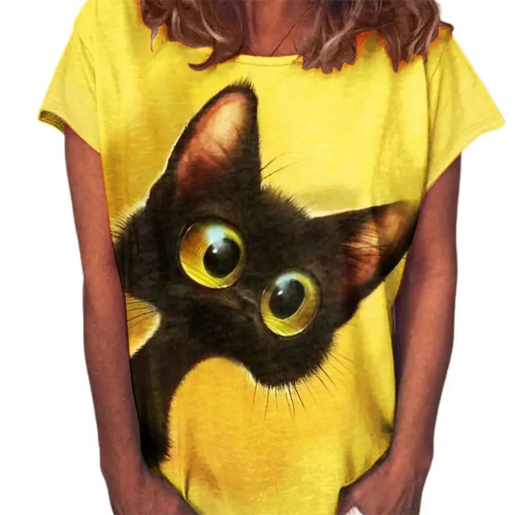 

Summer Women T-shirt Fashion O Neck Cartoon Graphic Animal Printing T Shirt Casual Loose Short Sleeve Tops Tees T-shirts