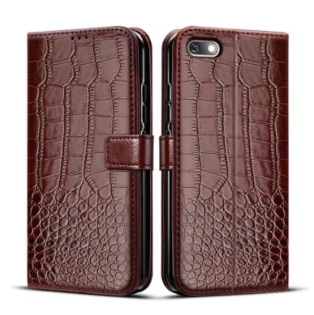 Кожаный чехол-книжка для Huawei Honor 7A/Honor 7A Pro/Honor 7C/Honor 7C Pro/Y5 2018/Y5 Prime 2018/Y6 2018/Y6 Prime 2018/Y7 2018 с карманом для пластиковых карт, цвет в ассортименте