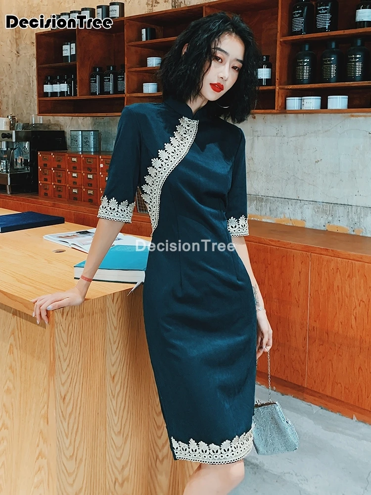 

2022 chinese dress chinese cheongsam traditional wedding qipao woman elegant split dress female floral cheongsam dress