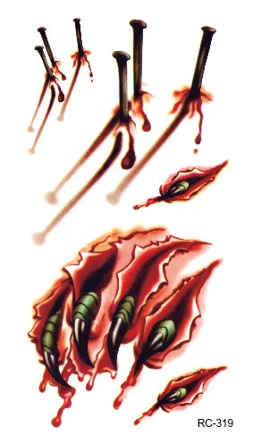 На Хэллоуин-вечеринку страшный Маска Костюм татуировки черепа тыквы паук шрам