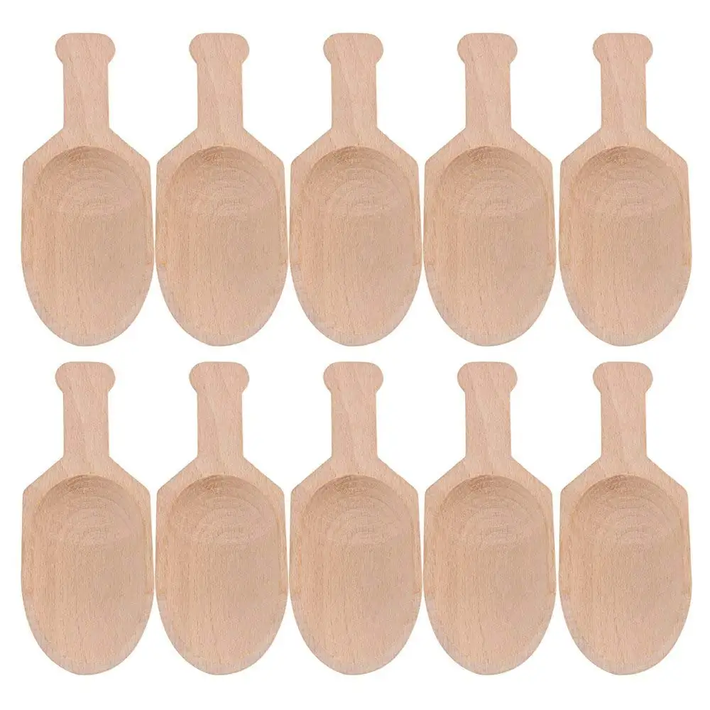 

10Pcs 3 Inch Mini Beech Wooden Scoops Spoon for Candy Spices Parties Home Kitchen Tool