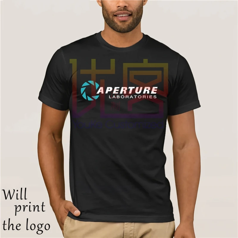 Portal 2 Aperture Laboratories футболка с логотипом da uomo video gioco fan одежда рубашка 100% cotone manica corta |