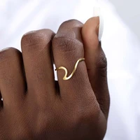 gold ring for women stainless steel heart shaped flowers ring adjustable geometry ring fahsion jewelry accessories gift