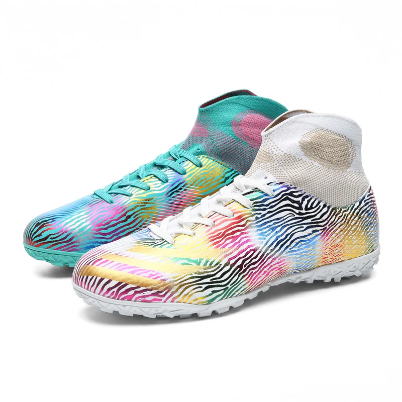 

Luxury Brand Football Shoes For Couples Men And Women Leather soccer shoe Turf(TF) Big Boy Football Sock Boots Rubber Sport Shoe