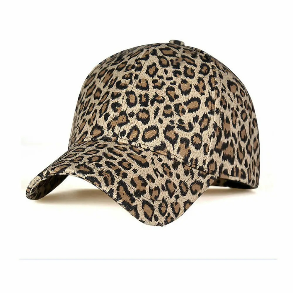 

Men Women's Leopard Baseball Caps Sports Dance Party Hats Snapback Sun Hats Hip-Hop Adjustable Caps Gold Gray