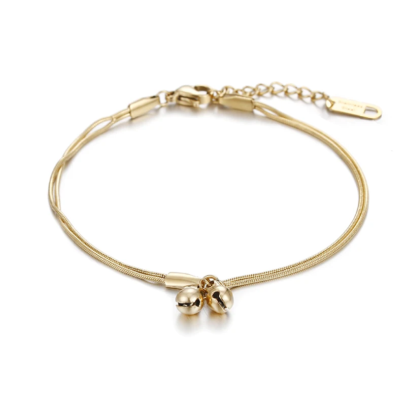 

Little Gold Bell Double Chain Bracelet for Women Bracelet on the leg Bracelet Accessories 23mm