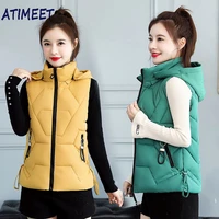 new women autumn and winter thickened vest filling cotton solid color sleeveless jacket