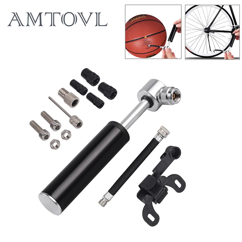 

AMTOVL Aluminum Alloy 120PSI Mini Bicycle Pump Cycling Hand Air Pump Ball Tire Inflator MTB Mountain Road Bike Pump For AV/FV