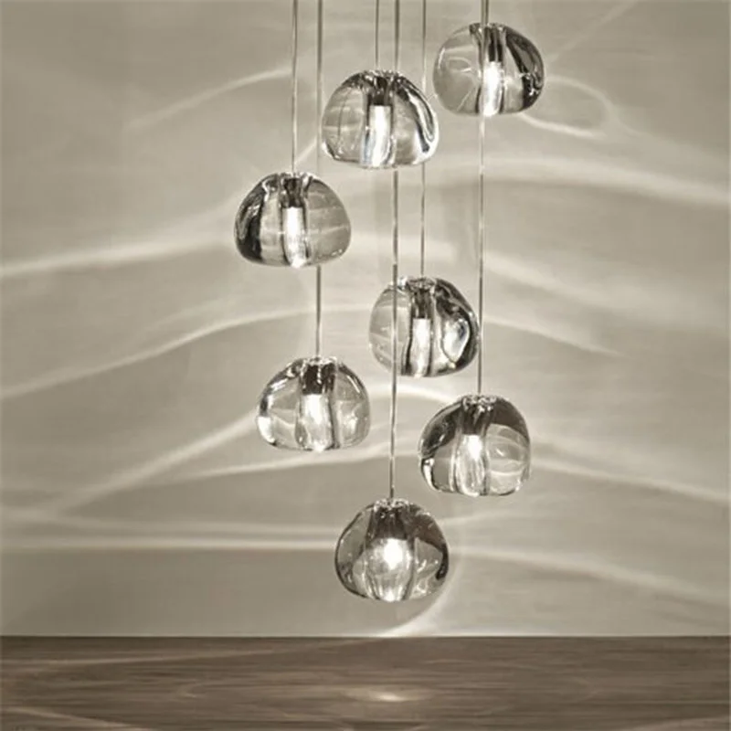Mizu 7 Light Pendant by Nicolas from Suspension Lamp Chandelier Gold/ Transparent Lighting Fixture Dining Room | Лампы и освещение