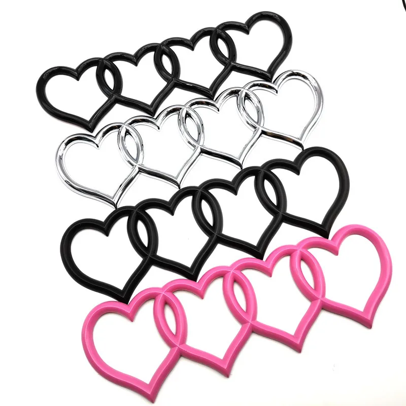 1 шт. ABS Четыре любовных сердца четыре кольца эмблема задний багажник