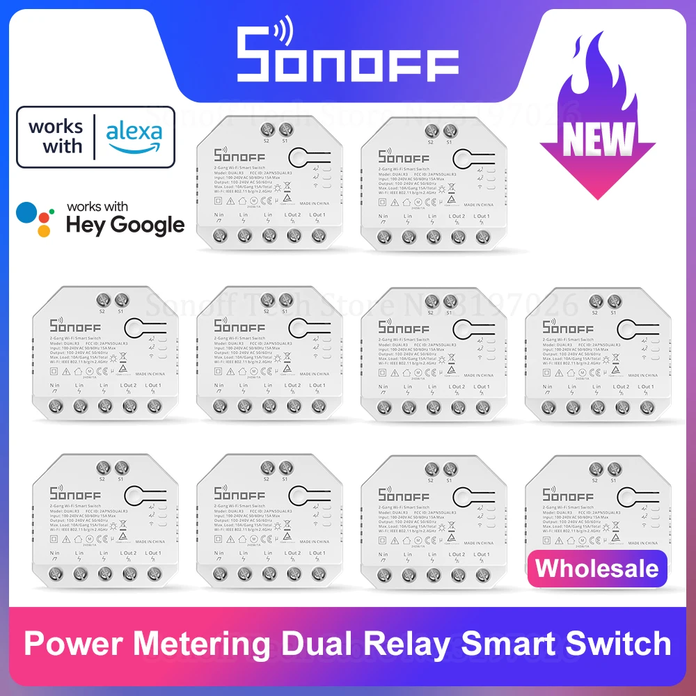 1-20 шт. двухрелейный модуль SONOFF DUALR3 для самостоятельного измерения мощности умный