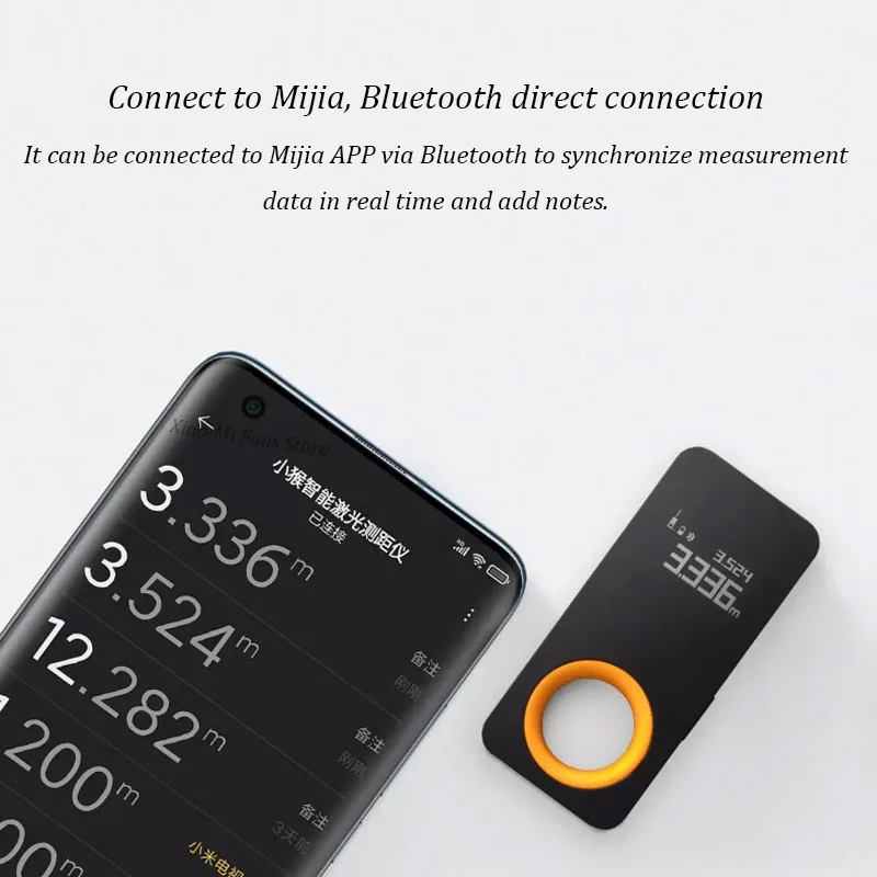 Лазерная рулетка Xiaomi HOTO умный лазерный дальномер 30 м OLED дисплей подключение к