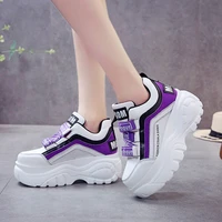 thick bottom chunky sneakers women white black patchwork high platform shoes woman casual autumn winter wedges footwear
