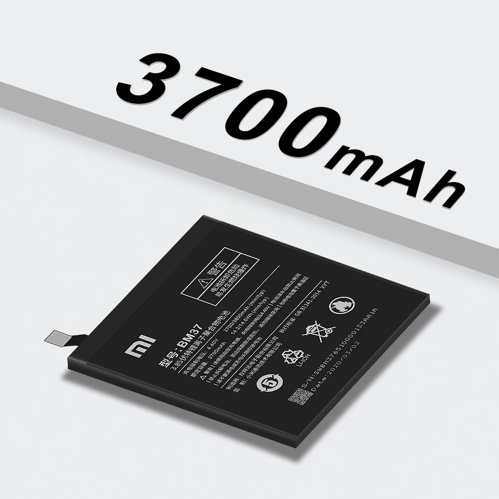 Оригинальный аккумулятор для телефона Xiao Mi BM37 сменный литий полимерный Xiaomi 3800 Plus