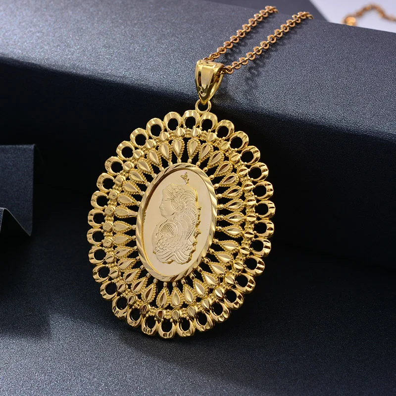 Новые женские мужские большой Девы ручной работы цвет золотистый ожерелья с