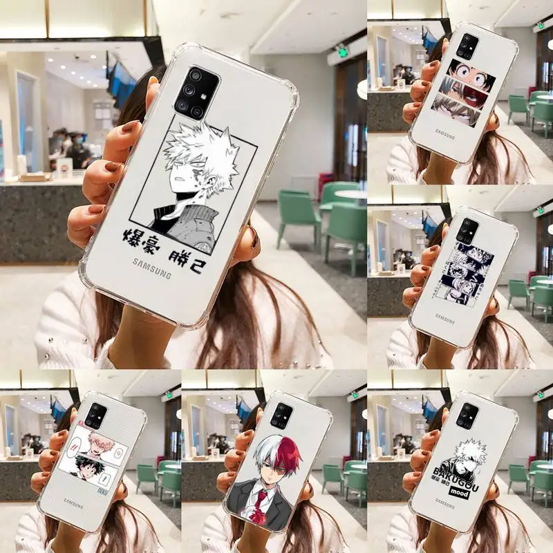 

My hero academia Phone Case Transparent For Samsung A51 A50 A71 A70 A81 M60S Note S21 S 20 10 9 8 11 E Plus Ultra