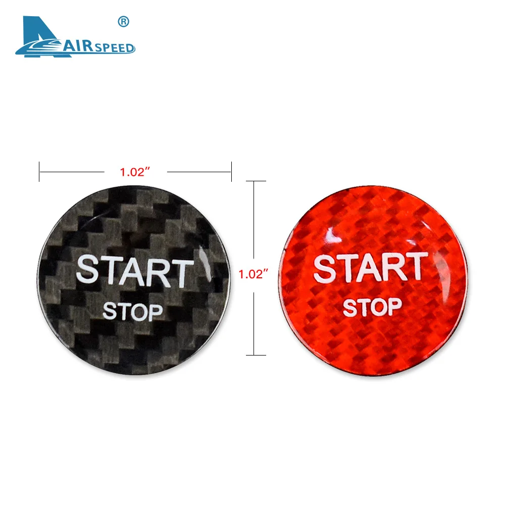 

AIRSPEED Carbon Fiber Car Engine Start Button Ignition Device Sticker Interior Trim for Peugeot 408 308S 508 C4L DS5 Accessories