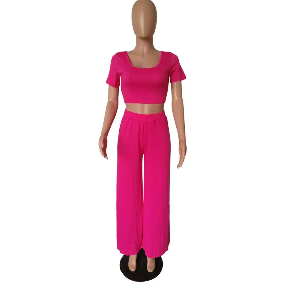 Женский спортивный костюм из двух предметов Однотонная футболка с коротким