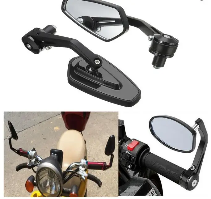 Black/Red/Silver/Gold/Blue 7/8&quot Aluminum Rear View Side Mirror Handle Bar End Universal For Motorcycle | Автомобили и