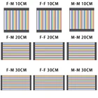 Кабель Dupont Line 10 см, 20 см, 30 см, штекер-штекер, гнездо-штекер, гнездо-гнездо