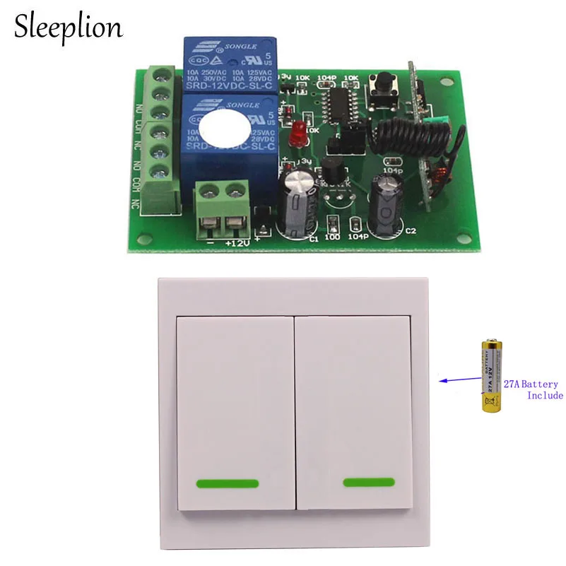 

Sleeplion 12V 2CH Remote Control Wall Switch 12V 2CH Wireless Relay Switch 1/2/3 Transmitter Wall Remote Control 315MHz