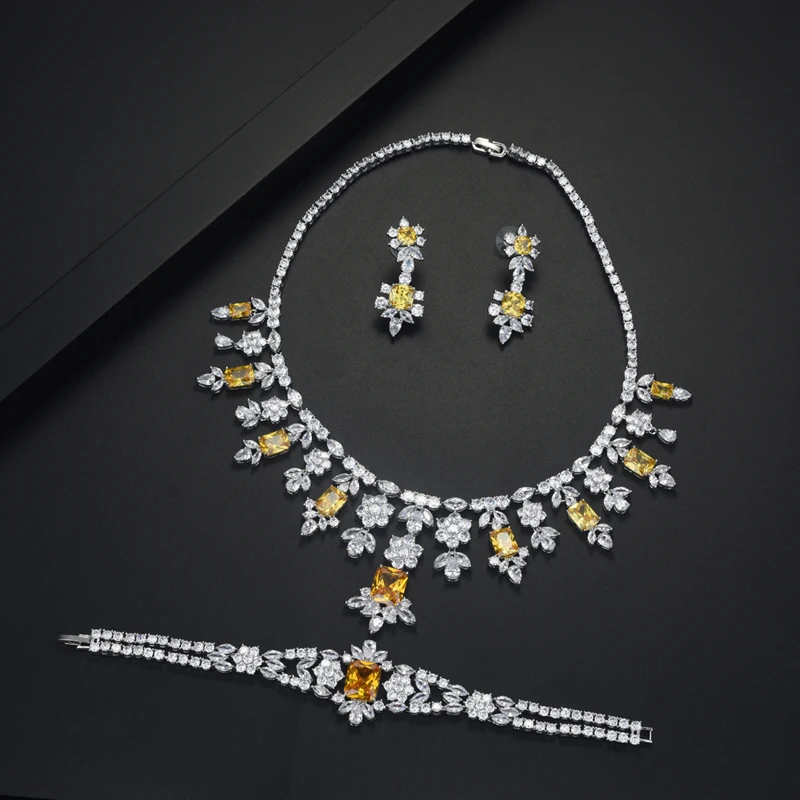 Be 8 новый комплект свадебных ювелирных изделий принцессы с AAA кубический камень