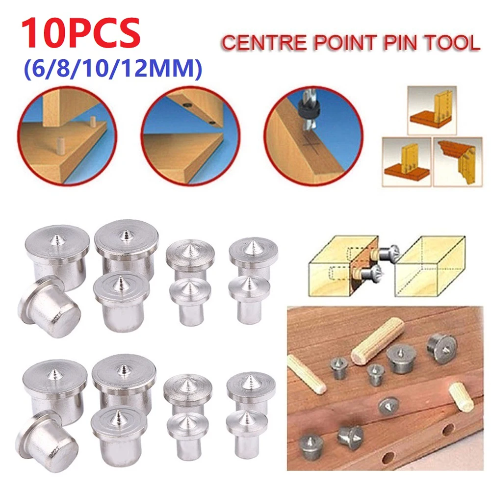 

6/8/10/12mm 10pcs A3 Solid Dowel Pins Center Point Set Woodworking Dowel Tenon Center Set For Woodworking Power Accessories