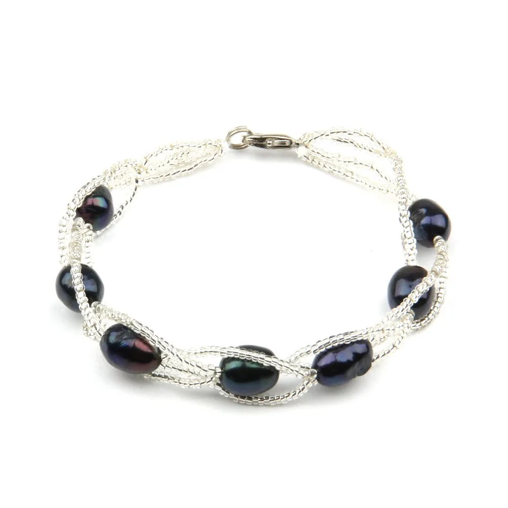 Женские браслеты из натурального пресноводного жемчуга 7-8 мм | Украшения и