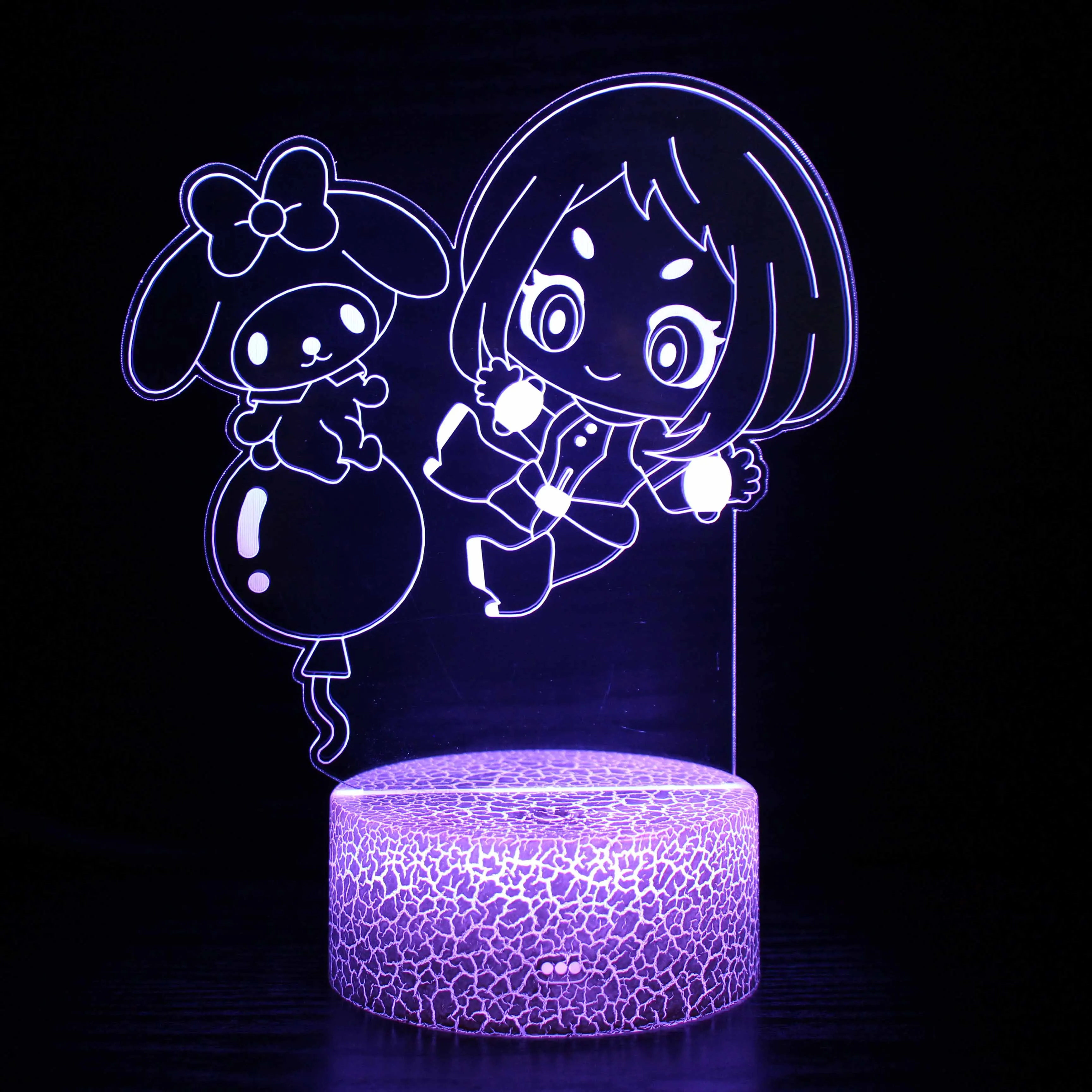 16 цветов Sanrio Kuromi аниме Hello Kitty Kawaii светодиодный 3D ночсветильник модель детской