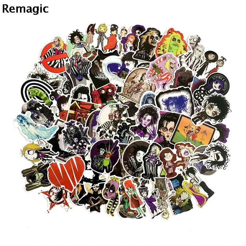

61 шт., наклейка для фильма Тима Бертона, набор фанатов аниме, винтажный Пастер, косплей, скрапбукинг, сделай сам, для телефона, ноутбука, колле...