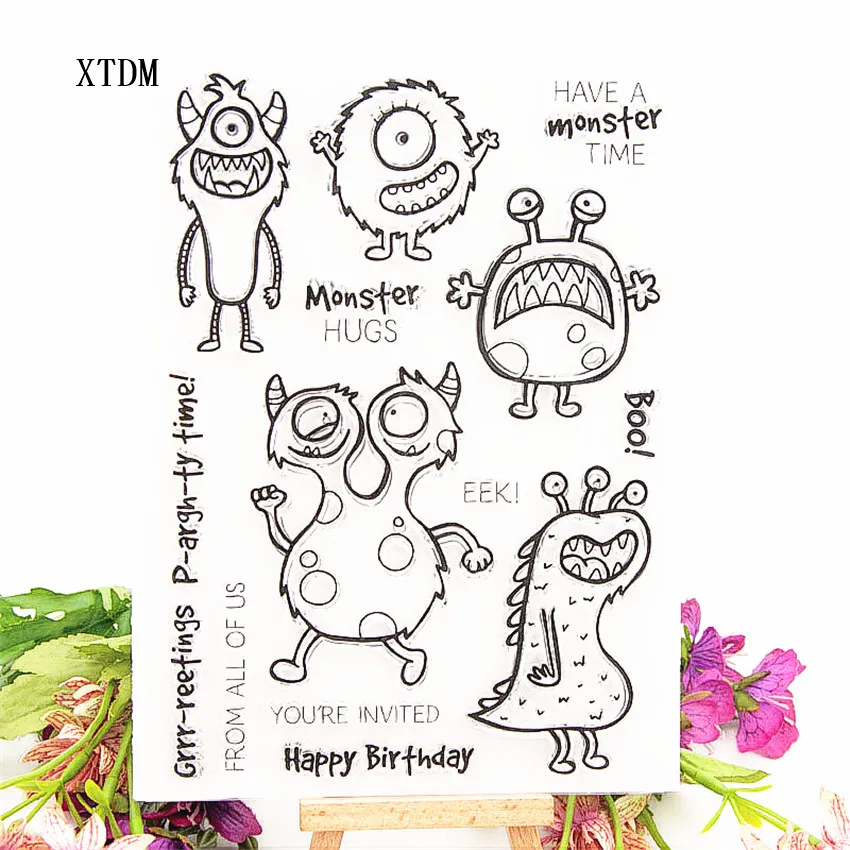 Горячая Распродажа прозрачные штампы в виде монстра/Силиконовые пломбы