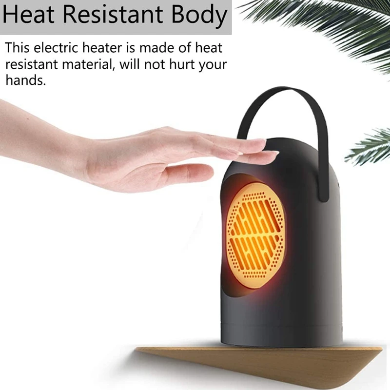 

Small Personal Heater, Portable Electric Heater Mini Desktop Heater for Use in Office and Bedroom, Black EU Plug