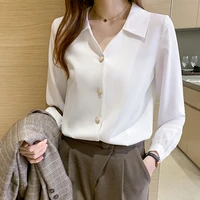 korean women shirts silk white shirt for woman long sleeve blouses women satin silk blouse shirts elegant woman blouses tops xxl