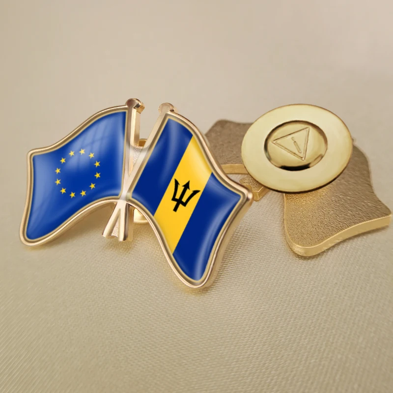Европейский союз и Барбадос перекрестные двойные искусственные броши |