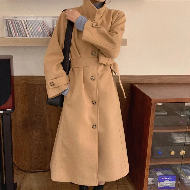 Лидер продаж элегантные однотонные модные офисные женские пальто HziriP цвета хаки