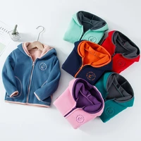 2021 new fleece hoodie plush warm leisure sports boys girls mountaineering clothes 2 14 years old autumn jacket boy clothes