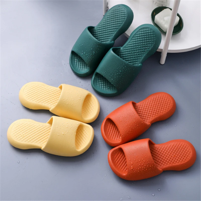 JIANBUDAN Home Slippers EVA Thick sole Women's Indoor Slippers Non-slip Bathroom shoes Summer Outdoor Slides Unisex shoes