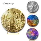 Блестящие эластичные круглые фоны InMemory для фотосъемки на свадьбу, детский душ, дискотеку, вечеринку