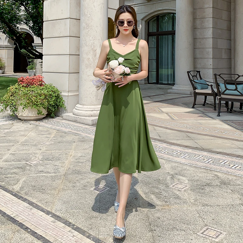 

Womens Beach Vacation Dress for 2021 Fashion Trends Sexy Backless Clothing Elegant Ladies Party Dresses with Back Strap Design