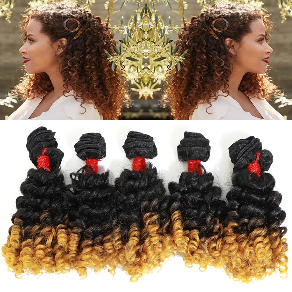 Надувные вьющиеся волосы пряди 14 Дюймов 5 все в одном 240 г термостойкие