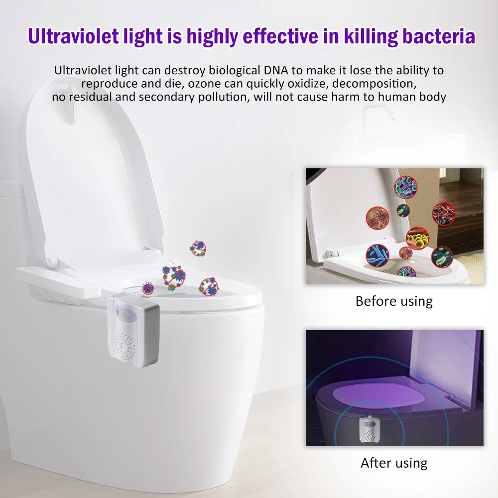 Уф стерилизация светодиодный светильник для унитаза ночной Светильник датчик