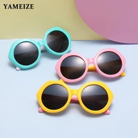 yameize kids sunglasses boys girls polarized sunglasses fashion round silicone safety glasses baby eyewear uv protection gafas