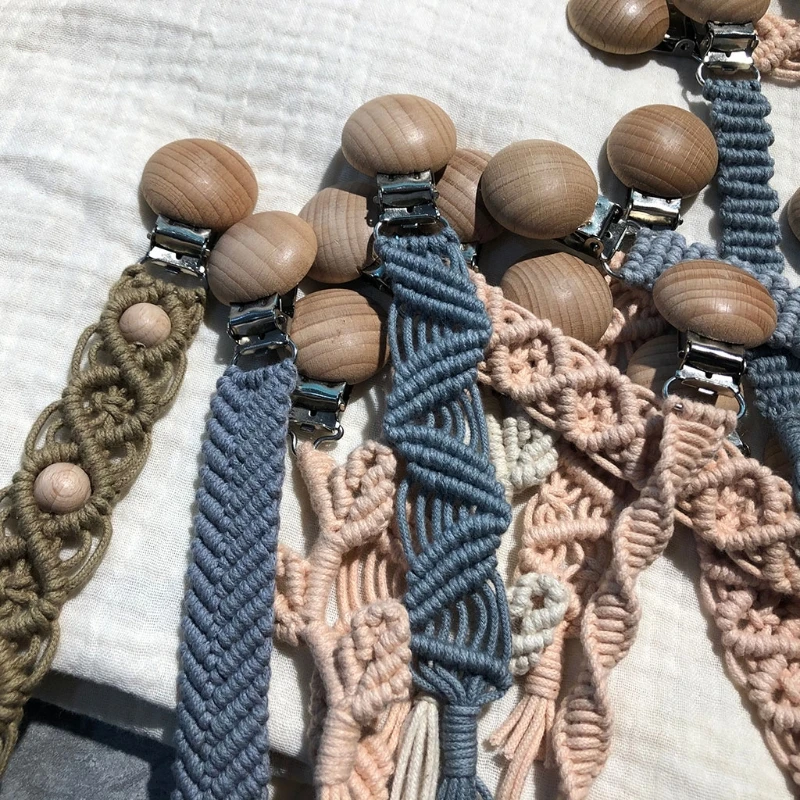 Винтажная Детская Соска-пустышка на цепочке плетеная хлопковая веревка буковая