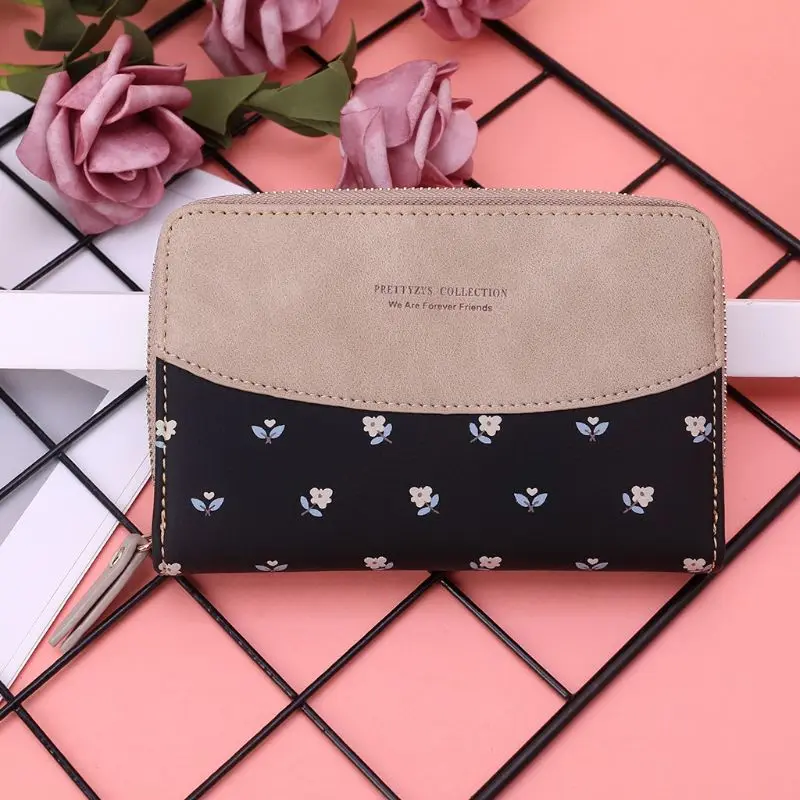

Women Lady Fashion Floral PU Wallet Zipper Coin Purse Change Cards Holder Clutch Wallet