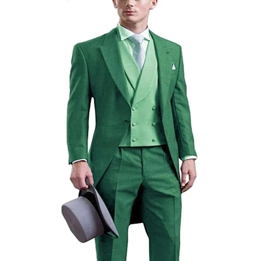 

Мужской костюм в стиле джентльмена VEIAI, классический приталенный костюм с длинным хвостом, пиджак с лацканами, костюм для жениха, мужское пл...